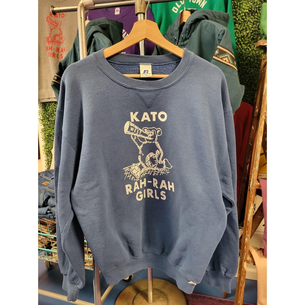 Vtg y2k MANKATO Rah Rah GIRLS CHEERLEADING Sweatshirt Med // kato west scarlets